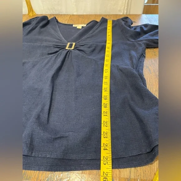 MICHAEL Michael Kors – Navy Linen Blend Top L - Picture 8 of 8